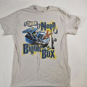 Classic Teaze I Think I Need a Bigger Box Fishing Gray Cotton S T-Shirt